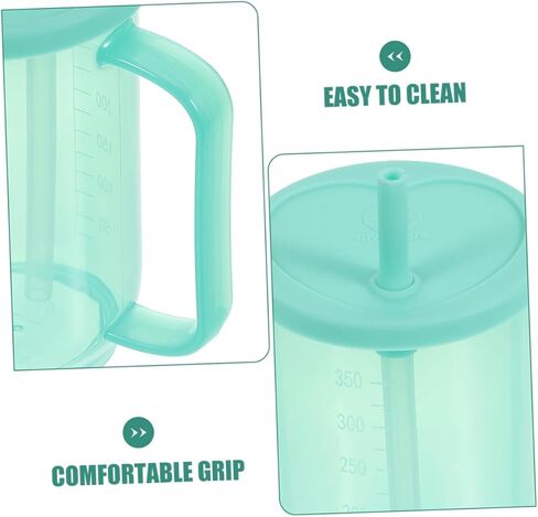 2pcs Nursing Cup for Bedridden Patients Spill Adult Sippy Cup with Lid and Straw Easy Clean Handles for Elderly Care Comfortable Drinking Mug for Disabled Individuals in Saudi Arabia