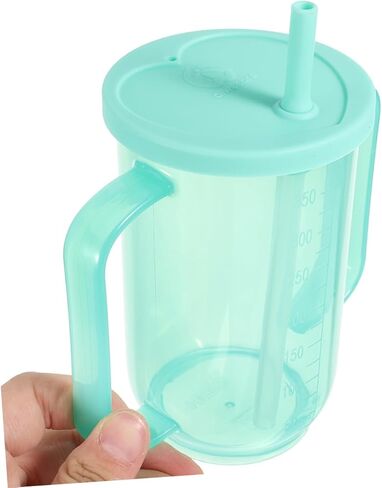 2pcs Nursing Cup for Bedridden Patients Spill Adult Sippy Cup with Lid and Straw Easy Clean Handles for Elderly Care Comfortable Drinking Mug for Disabled Individuals in Saudi Arabia