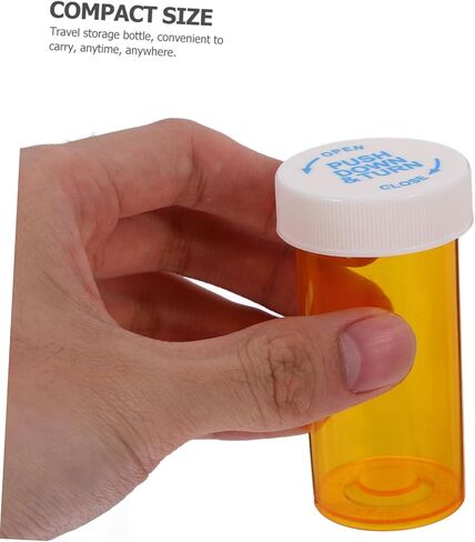 25Pcs Travel Medicine Bottles Portable Dram Holder with Safety Caps for Health Care Products Moisture for Go Use in Saudi Arabia