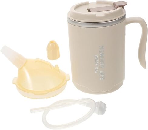 Dysphagia Cup for Adults Lightweight Leak Nursing Cup for Bedridden Patients Ergonomic Design with Soft Straw for Elderly Care for Liquid Diets in Saudi Arabia