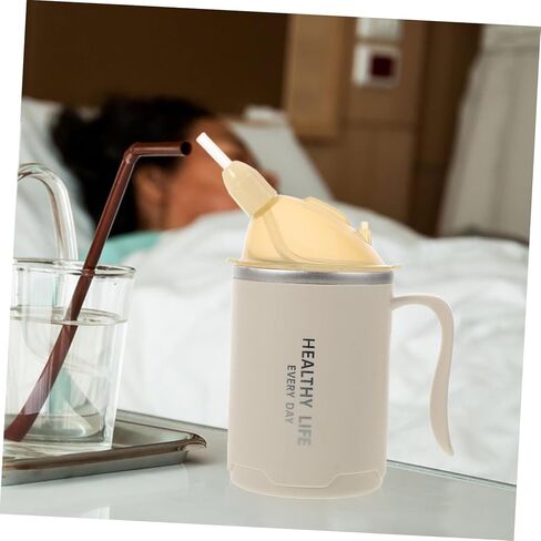 Dysphagia Cup for Adults Lightweight Leak Nursing Cup for Bedridden Patients Ergonomic Design with Soft Straw for Elderly Care for Liquid Diets in Saudi Arabia