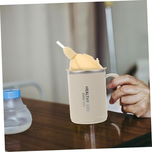 Dysphagia Cup for Adults Lightweight Leak Nursing Cup for Bedridden Patients Ergonomic Design with Soft Straw for Elderly Care for Liquid Diets in Saudi Arabia