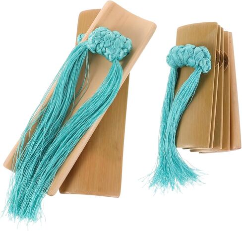 UPKOCH 1 Set Percussion Instrument with Blue Tassels Traditional Kuaiban Castanets for Music Enthusiasts Elegant Design for Performances and Festivals Durable Hand Percussion Tool in Saudi Arabia