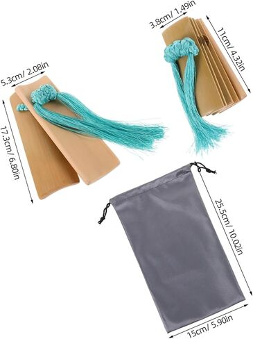 UPKOCH 1 Set Percussion Instrument with Blue Tassels Traditional Kuaiban Castanets for Music Enthusiasts Elegant Design for Performances and Festivals Durable Hand Percussion Tool in Saudi Arabia