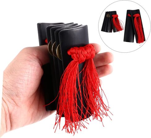 Toddmomy Traditional Castanets for Boys and Girls Instrument Boys and Girls Hand Drum Bamboo Hand Percussion Instruments in Saudi Arabia