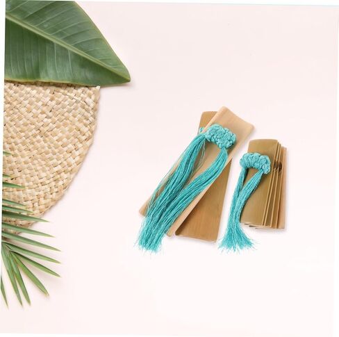 1 Set Kuaiban Castanets Hand Clappers with Blue Tassel Traditional Allegro Percussion Instrument for Festivals Music Performances and Crosstalk Events in Saudi Arabia