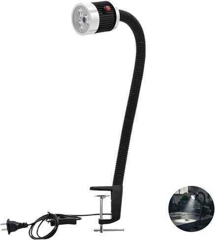 7.1 in 220V Industrial Work Lamp, 9W Led Gooseneck Light with Metal Clamp, Waterproof and Oilproof, for Machine Tools in Saudi Arabia
