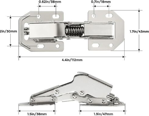 مفصلات خزانة مقاس 4 بوصات أثاث من النيكل اللامع 10 قطع in Kuwait