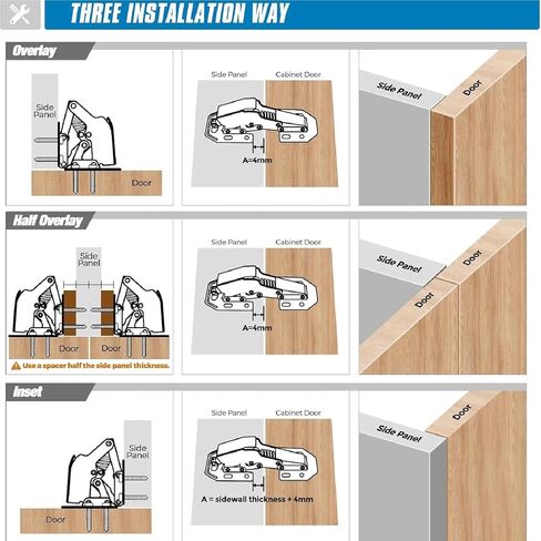 مفصلات خزانة مقاس 4 بوصات أثاث من النيكل اللامع 10 قطع in Kuwait