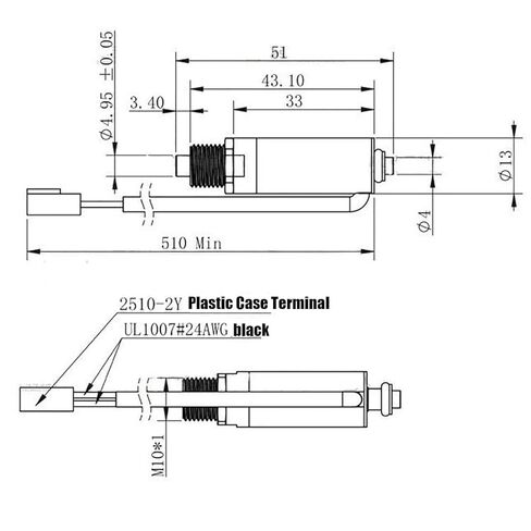 2 قطعة تيار مستمر 24 فولت 3.4 مللي متر السكتة الدماغية 1.5N نوع سحب مغناطيس كهربائي لولبي أنبوبي ، مغناطيس كهربائي صغير للقفز تيار مستمر ، لآلة التطريز المحوسبة DS-T1326-02 in Kuwait