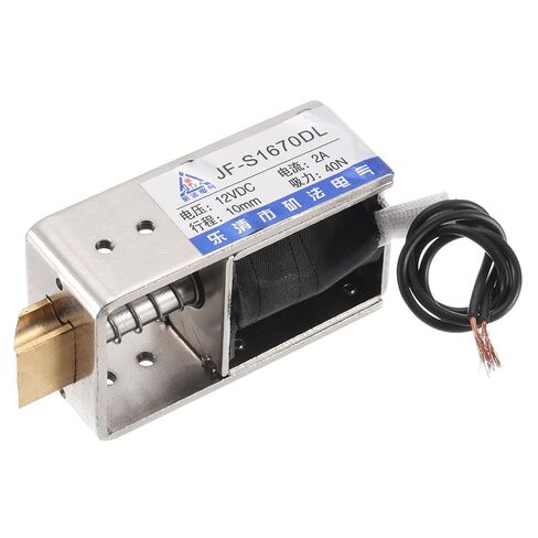 MECCANIXITY DC 12V 2A Solenoid Electromagnet Push Pull Type 40N 10mm Stroke Solenoid Actuator Open Frame Linear Motion JF-S1670DL Magnet Solenoid in Saudi Arabia