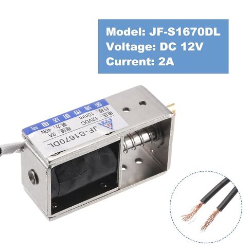 MECCANIXITY DC 12V 2A Solenoid Electromagnet Push Pull Type 40N 10mm Stroke Solenoid Actuator Open Frame Linear Motion JF-S1670DL Magnet Solenoid in Saudi Arabia
