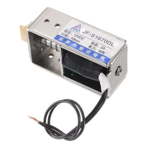 MECCANIXITY DC 12V 2A Solenoid Electromagnet Push Pull Type 40N 10mm Stroke Solenoid Actuator Open Frame Linear Motion JF-S1670DL Magnet Solenoid in Saudi Arabia