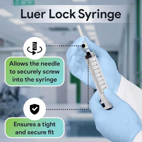 حقنة 100 مل بدون إبرة - 25 عبوة من المحاقن المغلفة بشكل فردي - جيدة للاستخدام الطبي والمختبر العلمي والاستخدام المنزلي والمزيد - محاقن معقمة بقفل Luer in Kuwait