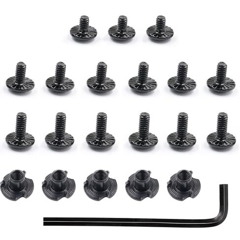 Gun Holster Screws – Includes Black 3 Prong T-Nuts and #8-32 x 5/16" & 3/8" Kit, for Safari Land QLS System/Holster & Kydex & Leather Gun Holster Screws with Anti-Slip Teeth in Saudi Arabia