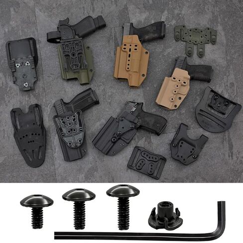 Gun Holster Screws – Includes Black 3 Prong T-Nuts and #8-32 x 5/16" & 3/8" Kit, for Safari Land QLS System/Holster & Kydex & Leather Gun Holster Screws with Anti-Slip Teeth in Saudi Arabia