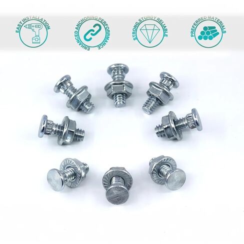 Garage Door Vertical/Curve Track Bolts and Lock Nuts, Garage Door Fastener 1/4" x 5/8" Flathead Knurled Neck Bolt (25 Set) in Saudi Arabia