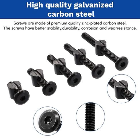 30 Set M6x20/30/40/50/60mm Crib Screws Replacement Set,Bed Frame Bolts and Nuts Kit,Hex Socket Cap Furniture Screws & Barrel Nuts for Beds Furniture Headboards Crib Hardware Replacement Kit, Wrench in Saudi Arabia