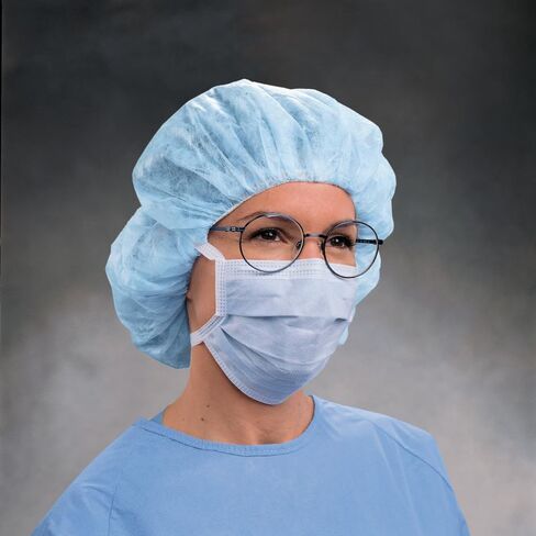 HALYARD Disposable Mask, Fog-Free Design, Pleat-Style w/Ties, Blue, 49214 in Saudi Arabia