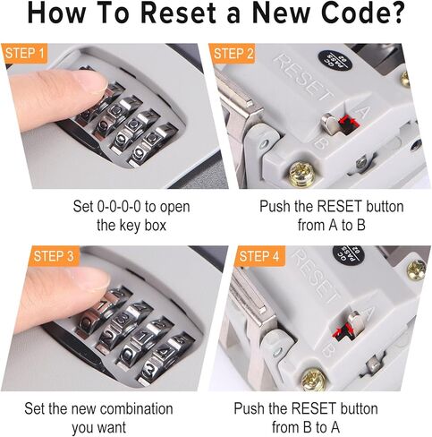 Magnetic Key Box for Under Car Hide a Key, Resettable Combination Lock with 4 Strong Magnets, Waterproof Secure Outdoor Magnetic Holder for Car Truck Van and Spare House Keys in Kuwait