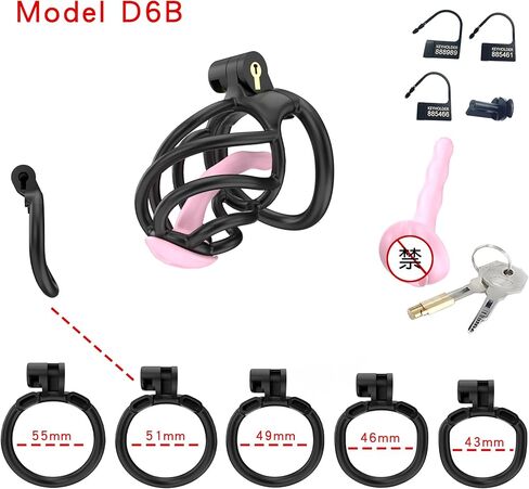 Men's Resin Breathable cage with Five Fixed arc Rings (43mm/46mm/49mm/51mm/55mm) (Black, D6) in Saudi Arabia