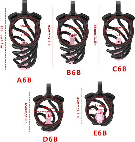 Men's Resin Breathable cage with Five Fixed arc Rings (43mm/46mm/49mm/51mm/55mm) (Black, D6) in Saudi Arabia