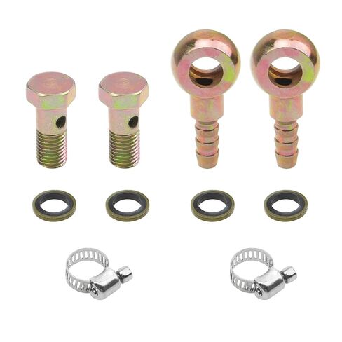 2 Sets M10 Banjo Hose Barb Bolt Fittings Banjo Bolt Screw Crush Washer Kit for Car Motorcycle(M10x1.25) in Saudi Arabia