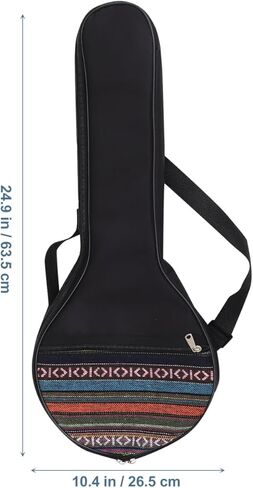 Hemoton 4 String Banjo Gig Bag with Padded Cushion Ethnic Style Musical Instrument Storage Pouch Adjustable Shoulder Strap 25.00X10.43X2.95 Inches in Saudi Arabia