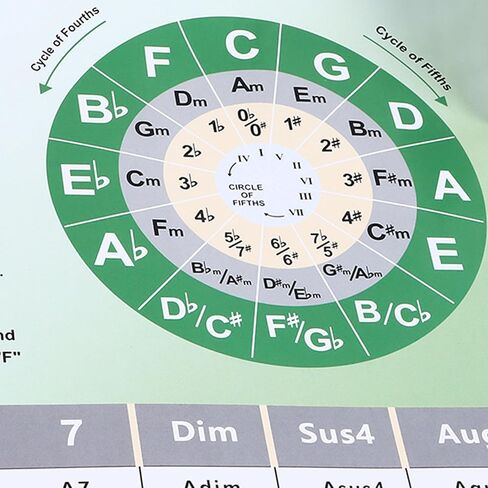 Banjo Chord Chart - Coated Paper, Beginner Finger Practice - Portable Design for Tune Fingering in Saudi Arabia