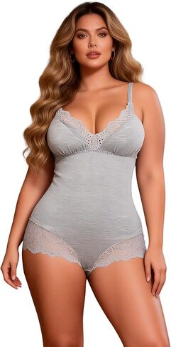 ohyeahlady Women Sexy Lingerie Sleep Romper Pajama Boudoir Loungewear Nightwear Jumpsuit Lace Onesie Babydoll S-2XL in Kuwait