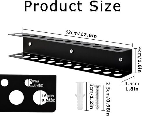 Screwdriver Organizer Wall Mount, Heavy Duty Metal Utility Storage Rack Storage Peg Board Hand Tools Organizer Screw Driver Holder Suitable Garages Homes Workshops Sheds in Saudi Arabia