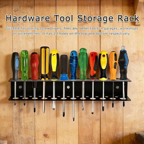 Screwdriver Organizer Wall Mount, Heavy Duty Metal Utility Storage Rack Storage Peg Board Hand Tools Organizer Screw Driver Holder Suitable Garages Homes Workshops Sheds in Saudi Arabia