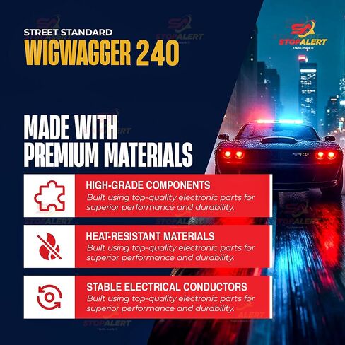 WigWagger 240 Headlight Wig Wag Alternating Flasher Electronic Relay LED Xenon Halogen HID Incandescent - Emergency Police Ambulance Trucks 10 AMP 240W 12-24V 150 FPM in Kuwait