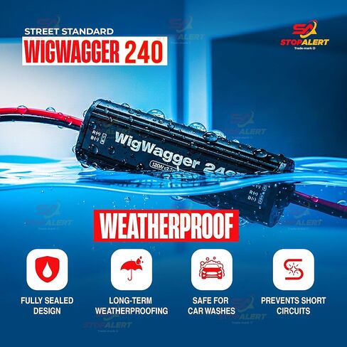 WigWagger 240 Headlight Wig Wag Alternating Flasher Electronic Relay LED Xenon Halogen HID Incandescent - Emergency Police Ambulance Trucks 10 AMP 240W 12-24V 150 FPM in Kuwait