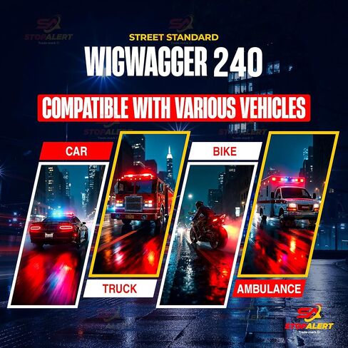 WigWagger 240 Headlight Wig Wag Alternating Flasher Electronic Relay LED Xenon Halogen HID Incandescent - Emergency Police Ambulance Trucks 10 AMP 240W 12-24V 150 FPM in Kuwait