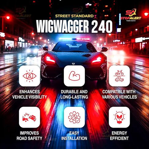 WigWagger 240 Headlight Wig Wag Alternating Flasher Electronic Relay LED Xenon Halogen HID Incandescent - Emergency Police Ambulance Trucks 10 AMP 240W 12-24V 150 FPM in Kuwait