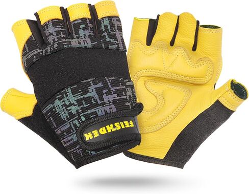 قفازات غير قابلة للانزلاق للأطفال بدون أصابع لركوب الدراجات وركوب الدراجات والرياضة والصيد مع معصم قابل للتعديل (أسود، متوسط) in Kuwait