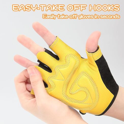 قفازات غير قابلة للانزلاق للأطفال بدون أصابع لركوب الدراجات وركوب الدراجات والرياضة والصيد مع معصم قابل للتعديل (أسود، متوسط) in Kuwait