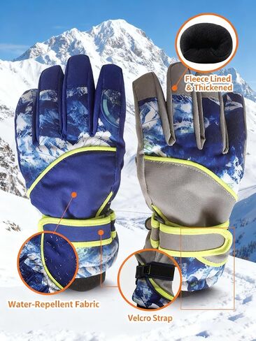Kids-Waterproof-Ski-Gloves - Boys-Girls Winter-Snow-Glove Thickening Warm Windproof Cold-Weather Mittens for Snowboard Sledding Kids Outdoor in Saudi Arabia