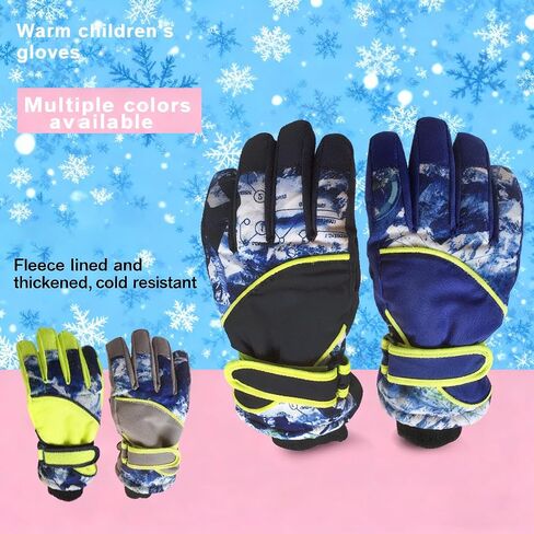 Kids-Waterproof-Ski-Gloves - Boys-Girls Winter-Snow-Glove Thickening Warm Windproof Cold-Weather Mittens for Snowboard Sledding Kids Outdoor in Saudi Arabia
