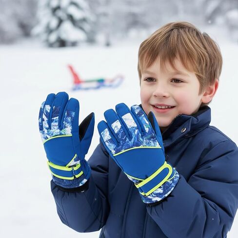 Kids-Waterproof-Ski-Gloves - Boys-Girls Winter-Snow-Glove Thickening Warm Windproof Cold-Weather Mittens for Snowboard Sledding Kids Outdoor in Saudi Arabia