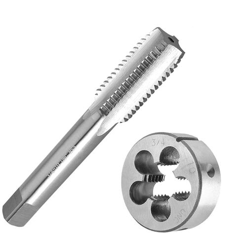3/4-10 3/4-14 3/4-16 3/4-20 Tap and Die Set Right Hand, HSS Thread Taps & Round Dies(3I4-10 UNC) in Kuwait