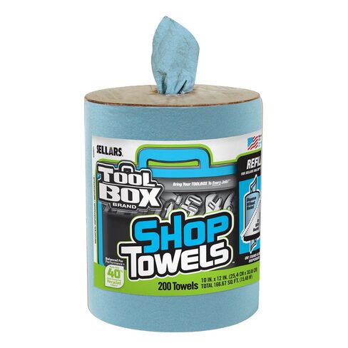 Sellars 55207 Toolbox Shop Towels Dispenser Refill, 12" Length x 10" Width, Blue (6 Rolls of 200 Sheets) in Kuwait
