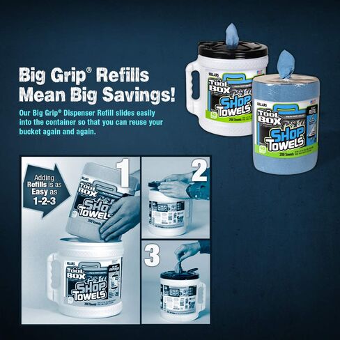 Sellars 55207 Toolbox Shop Towels Dispenser Refill, 12" Length x 10" Width, Blue (6 Rolls of 200 Sheets) in Kuwait