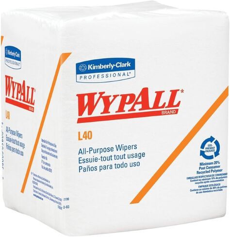 مناديل WypAll L40 للاستعمال مرة واحدة، 12 × 12.5 بوصة 05701، عبوة واحدة، 56 منديل in Saudi Arabia