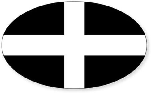 CafePress Flag of Cornwall, Saint Piran'S Flag, Sticker Oval Car Bumper Sticker in Kuwait