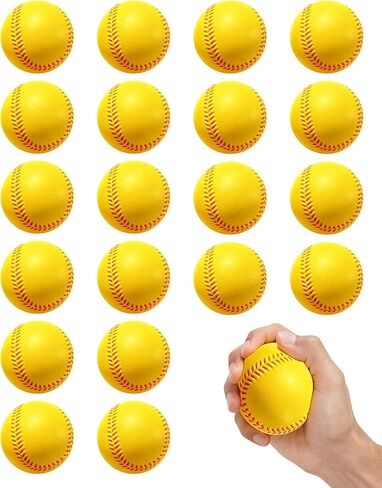 Tarutaru 20 Pack Foam Balls for Baseballs & Softballs - Soft Practice Baseballs for Hitting, Pitching, Batting Training, Indoor & Outdoor Sport Diameter 2.83in in Saudi Arabia
