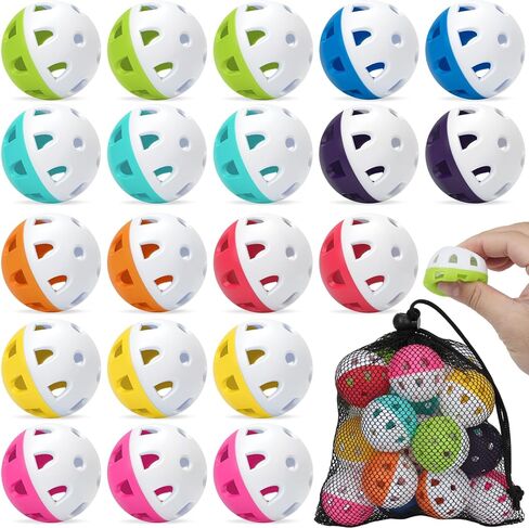 Coopay 20/40/80 Pack Mini Plastic Practice Baseballs, 1.65inch Small Soft Training Balls with Drawstring Bag for Baseball Hitting, Pitching & Batting Training, Indoor & Outdoor in Saudi Arabia