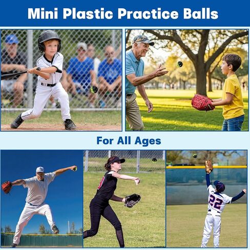 Coopay 20/40/80 Pack Mini Plastic Practice Baseballs, 1.65inch Small Soft Training Balls with Drawstring Bag for Baseball Hitting, Pitching & Batting Training, Indoor & Outdoor in Saudi Arabia