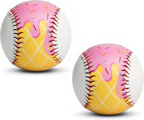 Ice Cream Baseball, Cute Drip Ice Cream Practice Baseball with 9 inch Standard Size, Soft for Training & Themed Gifts for Baseball's Fans, Players & Coaches in Kuwait